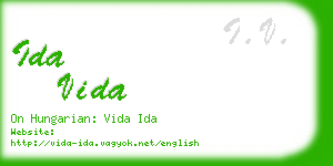 ida vida business card